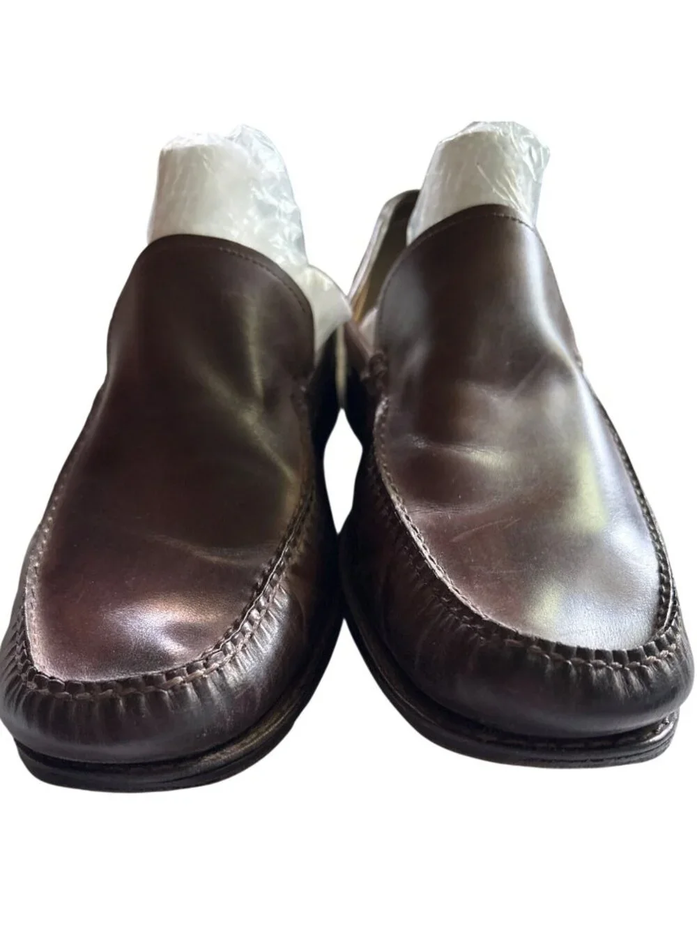 Johnston & Murphy Mens 11M Brown Leather Slip-On Loafers With Vibram Sole Brazil